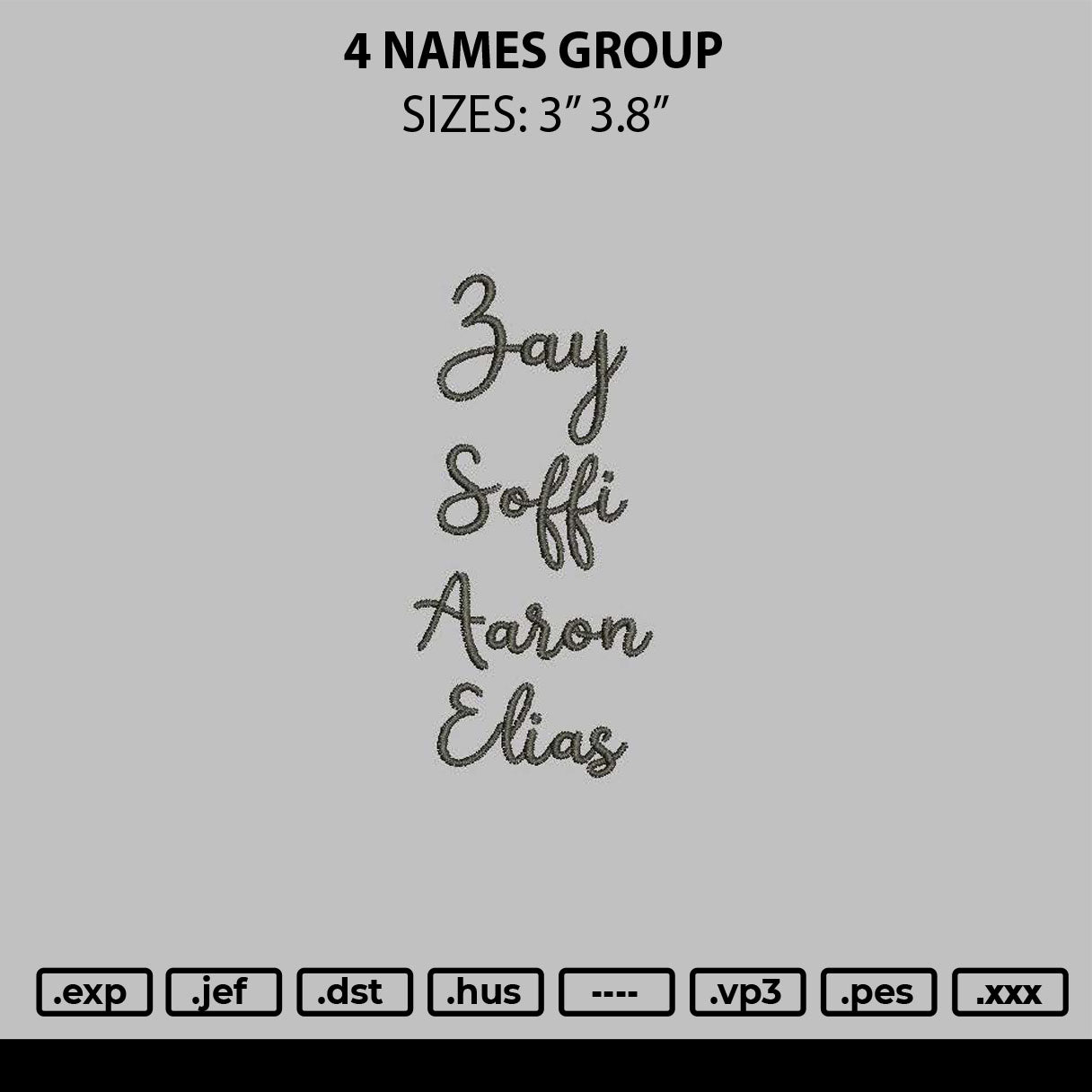 Names 0401 Embroidery Files