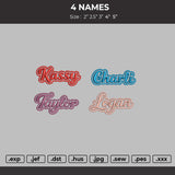 4 Names Embroidery File