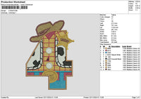 4 Cowboy Embroidery File 6 sizes