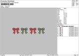 4 Bows Embroidery File 6 sizes