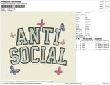 Anti Social Embroidery File 4 size