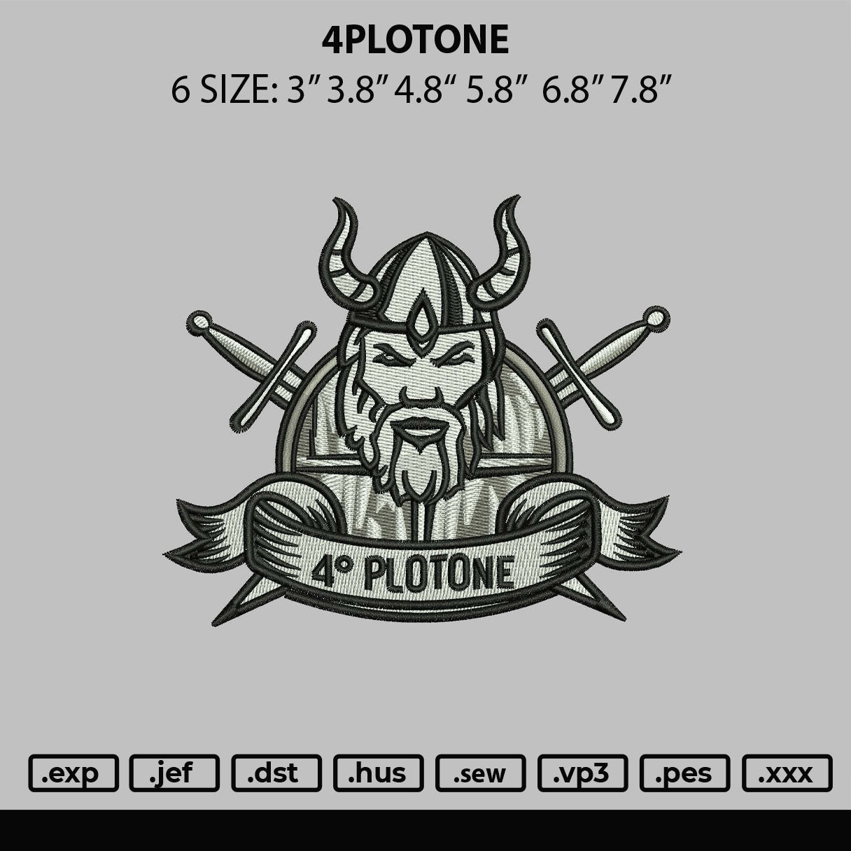4 plotone Embroidery File 6 sizes