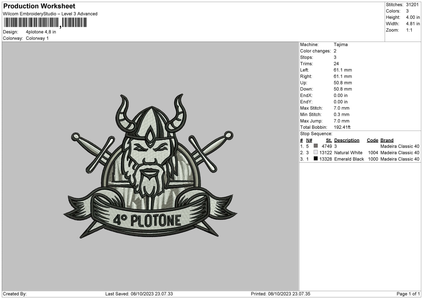 4 plotone Embroidery File 6 sizes