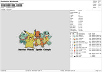 4 Pokemon Embroidery File 6 sizes