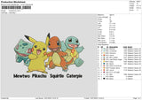 4 Pokemon Embroidery File 6 sizes