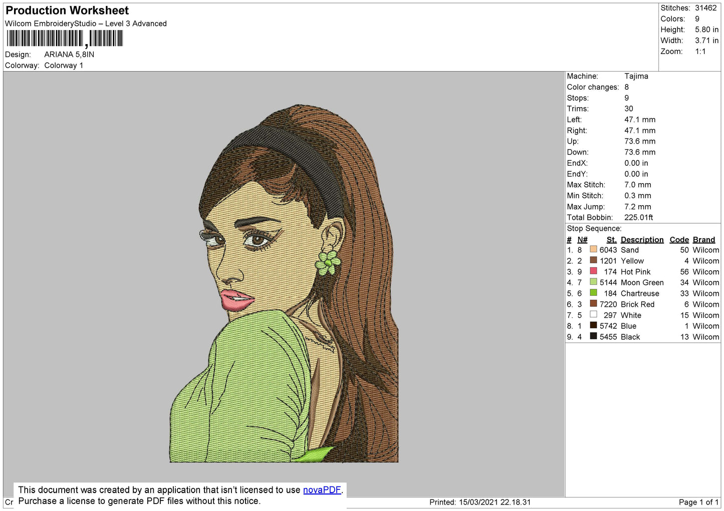 Ariana Grande Embroidery File 5 size
