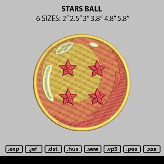 Stars Ball Embroidery File 6 sizes