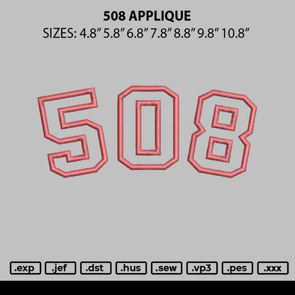 508 Applique Embroidery 6 sizes
