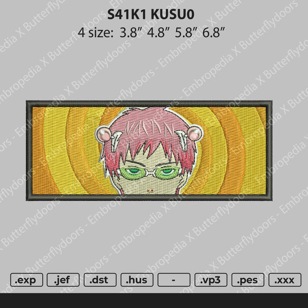 Saiki Kusuo Rectangle Embroidery File 4 size