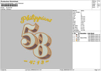 58 Hat Embroidery File 6 sizes