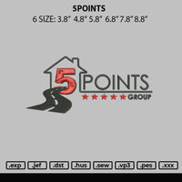 5Points Embroidery File 6 sizes