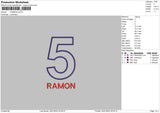 5 Ramon Embroidery File 4 size