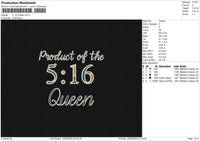 5 16 Queen Embroidery File 4 size