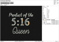 5 16 Queen Embroidery File 4 size