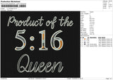 5 16 Queen Embroidery File 4 size