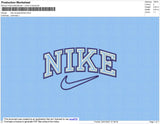 Nike Double Outlines Embroidery File 8 Size