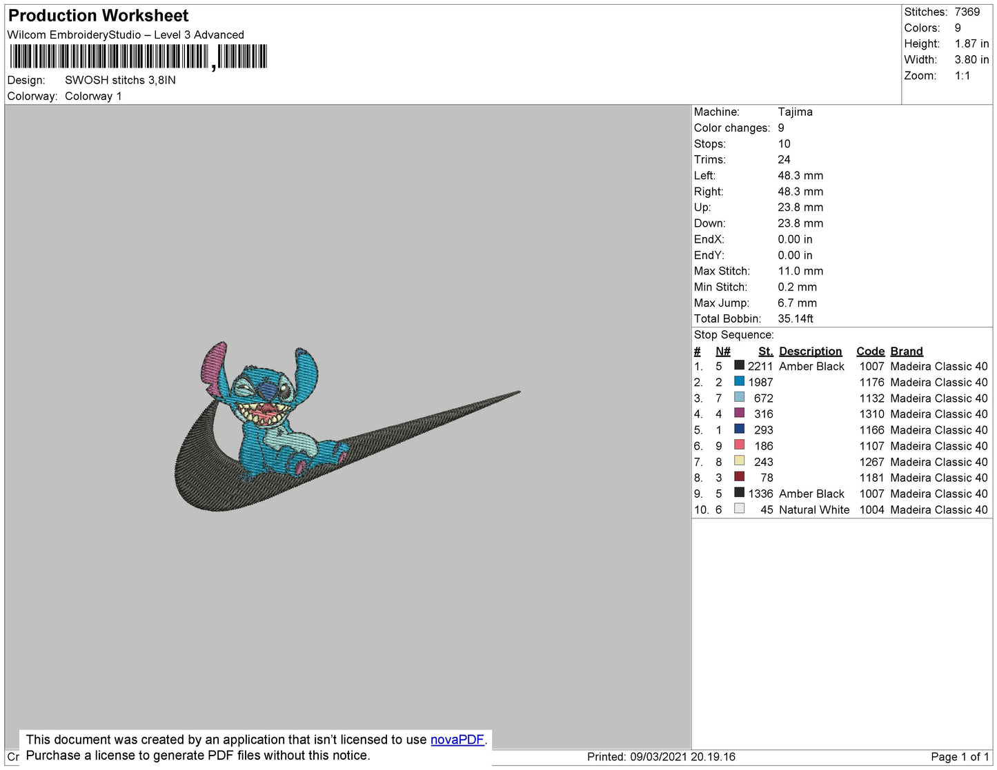 Swoosh Stitch 02 Embroidery File 4 size