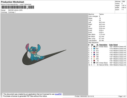 Swoosh Stitch 02 Embroidery File 4 size