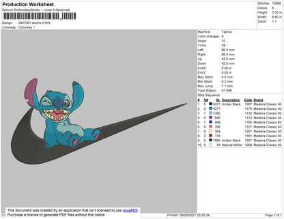 Swoosh Stitch 02 Embroidery File 4 size