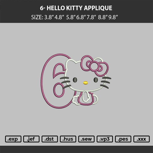 6- Hello Kitty Aplique Embroidery Machine Design File