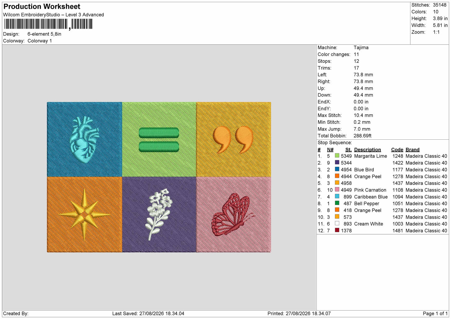 Rectangle Icons Embroidery Machine Design File 6 sizes
