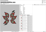 6 Eyes Demon Slayer Embroidery File 4 size