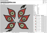 6 Eyes Demon Slayer Embroidery File 4 size