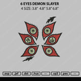 6 Eyes Demon Slayer Embroidery File 4 size