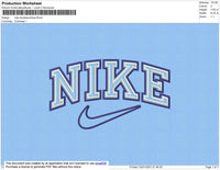 Nike Double Outlines Embroidery File 8 Size