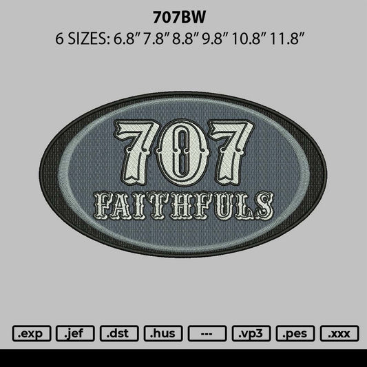 707bw Embroidery File 6 sizes