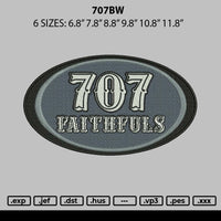707bw Embroidery File 6 sizes