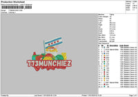 Munchieztext Embroidery File 6 sizes
