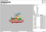 Munchieztext Embroidery File 6 sizes