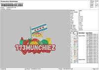 Munchieztext Embroidery File 6 sizes