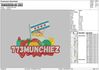 Munchieztext Embroidery File 6 sizes