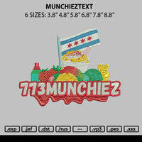 Munchieztext Embroidery File 6 sizes