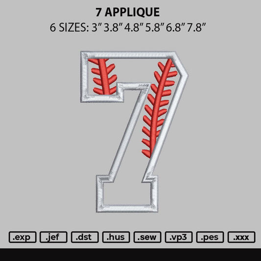 7 Applique Embroidery File 6 sizes
