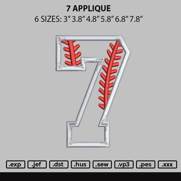 7 Applique Embroidery File 6 sizes