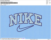 Nike Double Outlines Embroidery File 8 Size