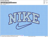 Nike Double Outlines Embroidery File 8 Size
