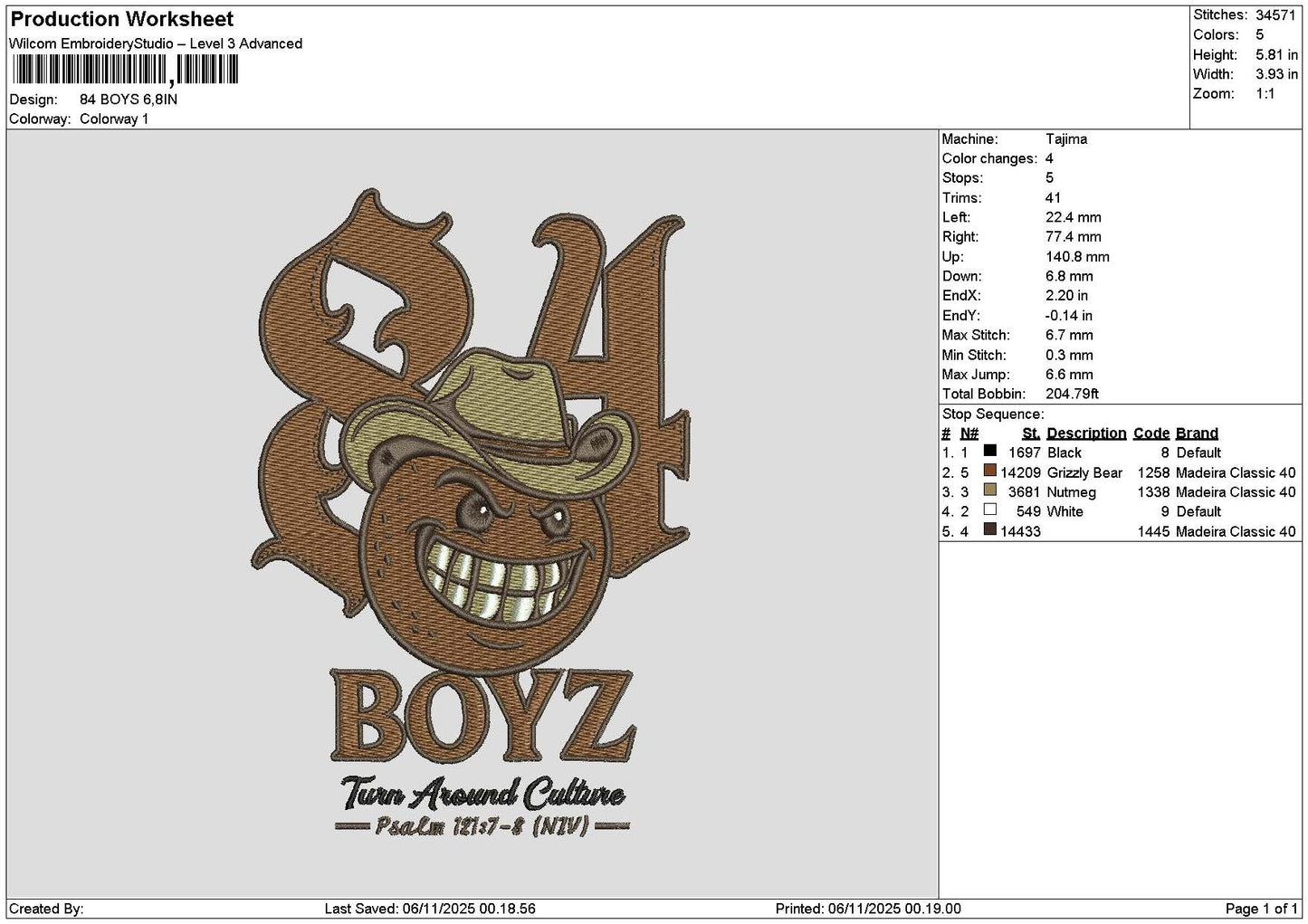 Emoticon  0611 Embroidery File 6 sizes
