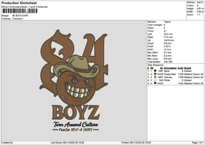 Emoticon  0611 Embroidery File 6 sizes