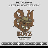 Emoticon  0611 Embroidery File 6 sizes