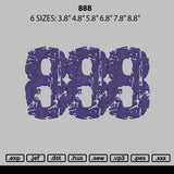 888 Embroidery File 6 sizes