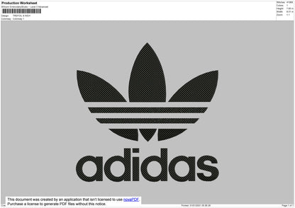 Adidas trefoil brick contour Embroidery File 7 size