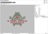 94 Diesel Service Embroidery File 4 size