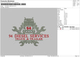 94 Diesel Service Embroidery File 4 size