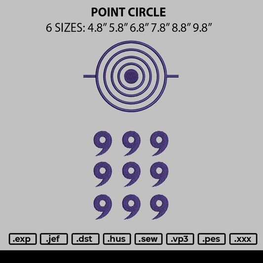 Point Circle Embroidery File 6 sizes