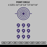 Point Circle Embroidery File 6 sizes