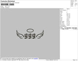 999 Angel Embroidery File 4 size